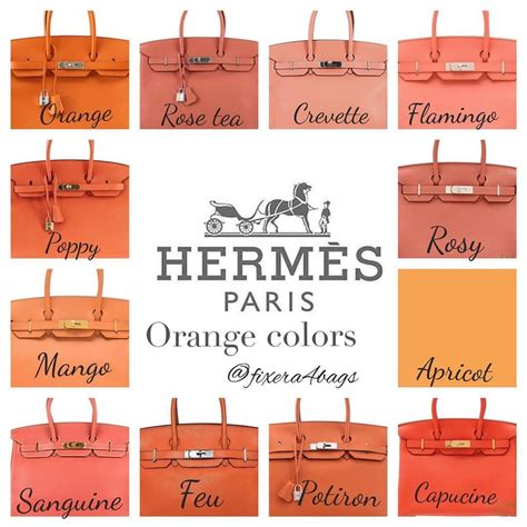 hermes orange colour code|hermes bag color chart.